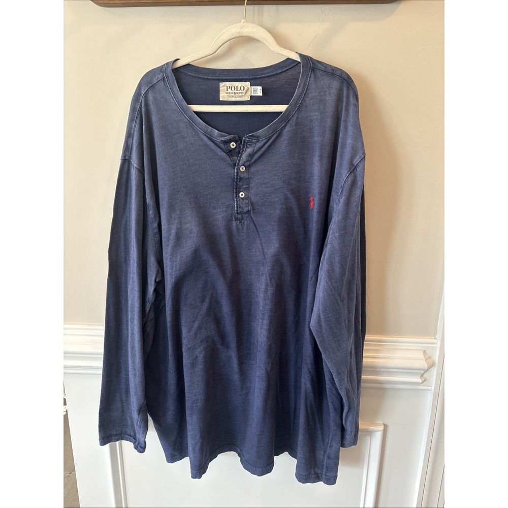 Polo Denim & Supply Classic Fit Slub Jersey Henley Shirt Men's size 3XLT - Picture 3 of 4